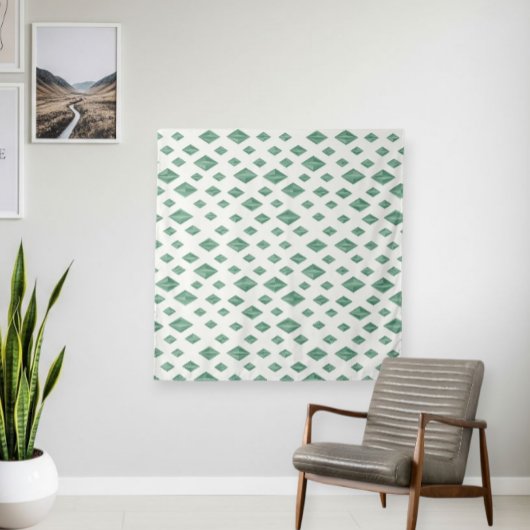 Modern Style Tapestry with Geometric Diamond Print Wandkleed