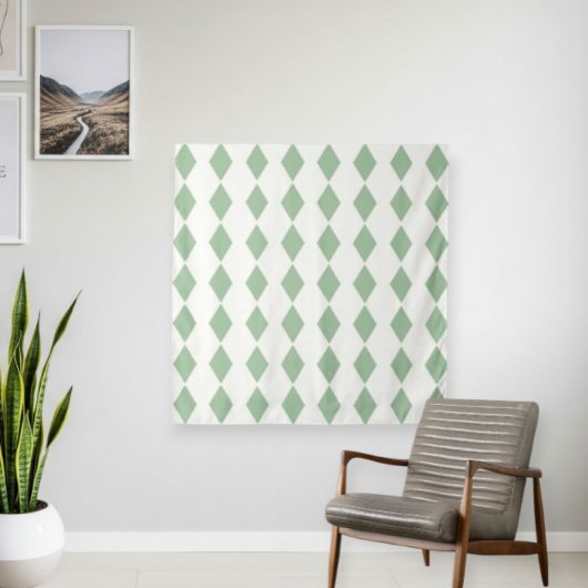 Modern Style Tapestry with Geometric Diamond Print Wandkleed