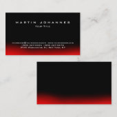 Modern Style Zwart Rood Elegant Elegant Plain Visi Visitekaartje (Voorkant / Achterkant)