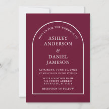 Modern Stylish Arch Burgundy Wedding
