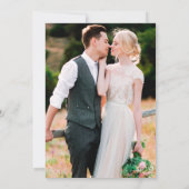 Modern Stylish Arch Coral Photo Wedding Kaart (Achterkant)