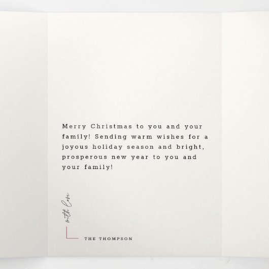 Modern Stylish Arch Family Photo Beach Christmas Drieluik Wenskaart (Binnenkant midden)