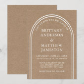 Modern Stylish Arch Wedding Kraft Kaart (Voorkant / Achterkant)
