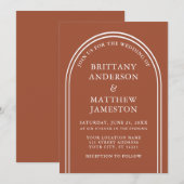 Modern Stylish Arch Wedding Terracotta Kaart (Voorkant / Achterkant)