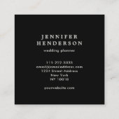 Modern stylish black and silver professional vierkante visitekaartje (Achterkant)