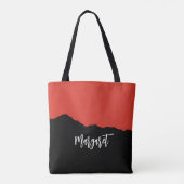 Modern stylish black &orange monogram name Tote Bag (Achterkant)