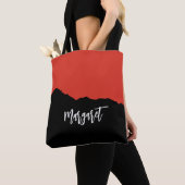 Modern stylish black &orange monogram name Tote Bag (Dichtbij)