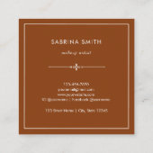 Modern Stylish Blue Brown Watercolor Abstract Vierkante Visitekaartje (Achterkant)