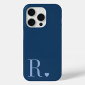modern stylish blue monogram initial  Case-Mate iPhone case (Achterkant)