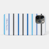 Modern Stylish Blue Stripes Custom Case-Mate iPhone Case (Achterkant (horizontaal))
