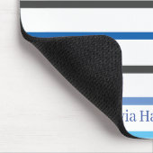 Modern Stylish Blue Stripes Custom Muismat (Hoek)