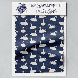 Modern Stylish Blue Swan Pattern  Stof