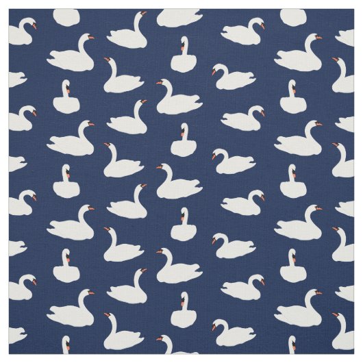 Modern Stylish Blue Swan Pattern Stof (Swatch)