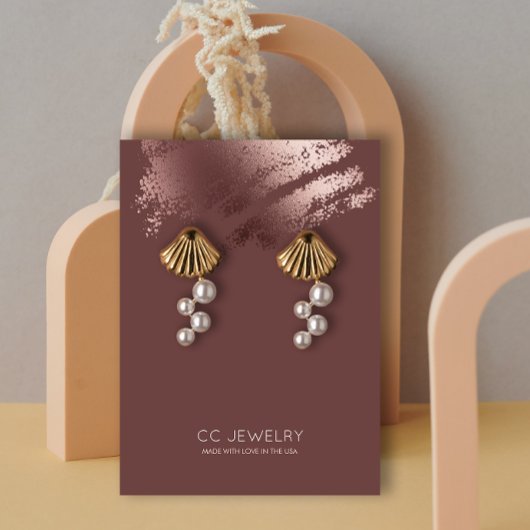 Modern Stylish Bronze Jewelry Earring Display Visitekaartje