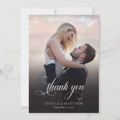 Modern Stylish Calligraphy Script Photo Wedding  Bedankkaart (Voorkant)