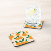 Modern Stylish Citrus Fruit Oranges Pattern Bier Onderzetter (Rechterzijde)