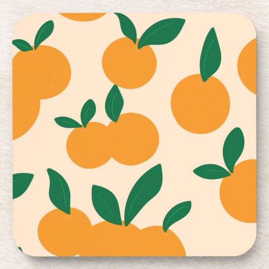 Modern Stylish Citrus Fruit Oranges Pattern Bier Onderzetter (Voorkant)