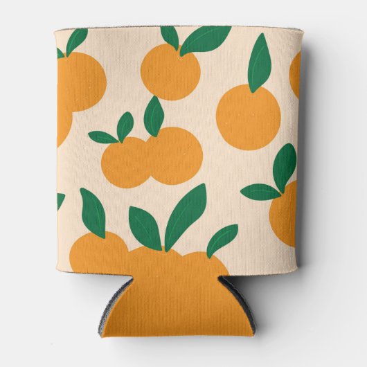 Modern Stylish Citrus Fruit Oranges Pattern Blikjeskoeler (Voorkant)