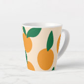 Modern Stylish Citrus Fruit Oranges Pattern Latte Mok (Rechterhoek)