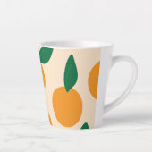 Modern Stylish Citrus Fruit Oranges Pattern Latte Mok (Rechts)