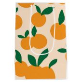Modern Stylish Citrus Fruit Oranges Pattern Medium Cadeauzakje (Achterkant)
