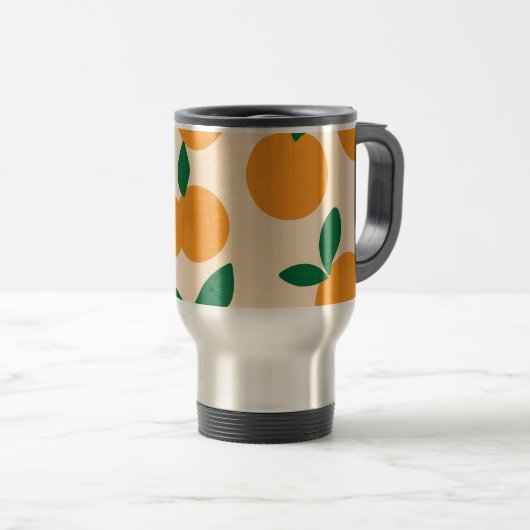 Modern Stylish Citrus Fruit Oranges Pattern Reisbeker (Voorkant rechts)