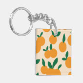 Modern Stylish Citrus Fruit Oranges Pattern Sleutelhanger (Voorkant Links)