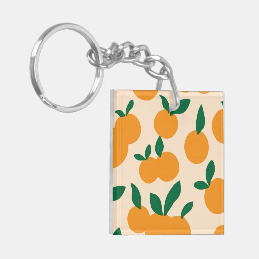 Modern Stylish Citrus Fruit Oranges Pattern Sleutelhanger (Voorkant Links)