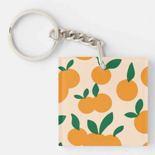 Modern Stylish Citrus Fruit Oranges Pattern Sleutelhanger (Voorkant)