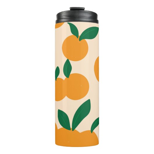 Modern Stylish Citrus Fruit Oranges Pattern Thermosbeker (Voorkant)