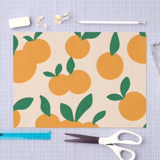 Modern Stylish Citrus Fruit Oranges Pattern Tissuepapier (Craft)