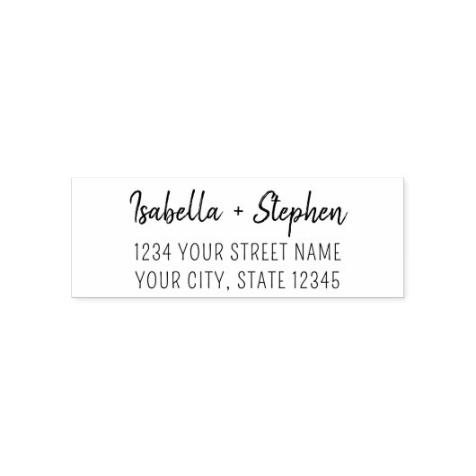 Modern Stylish Couples Trendy Wedding Address Zelfinktende Stempel (Design)