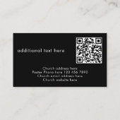 Modern Stylish Custom Text QR Code Church Pastor Visitekaartje (Achterkant)