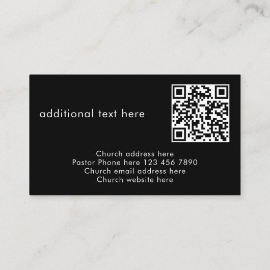 Modern Stylish Custom Text QR Code Church Pastor Visitekaartje (Achterkant)