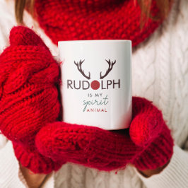 Modern Stylish Fun Rudolph is mijn Spirit Animal Koffiemok