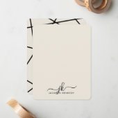 Modern Stylish Geometric Lines Elegant Monogram Notitiekaartje (Voorkant / Achterkant in situ)
