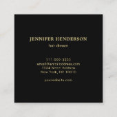 Modern stylish gold and black professional vierkante visitekaartje (Achterkant)
