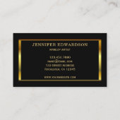Modern stylish gold black professional visitekaartje (Achterkant)