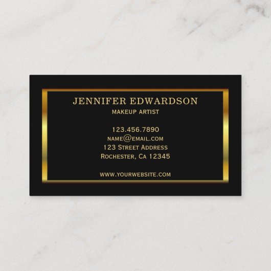 Modern stylish gold black professional visitekaartje (Achterkant)