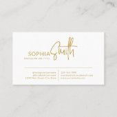 Modern Stylish Golden Brown Handwritten Script Visitekaartje (Achterkant)