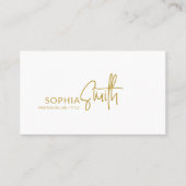 Modern Stylish Golden Brown Handwritten Script Visitekaartje (Voorkant)