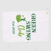 Modern Stylish Golfer Monogram & Name Personalized Golfhanddoek (Horizontaal)