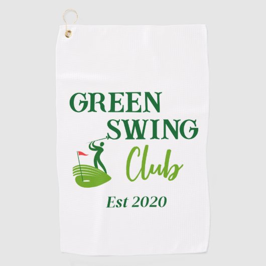 Modern Stylish Golfer Monogram & Name Personalized Golfhanddoek (Voorkant)