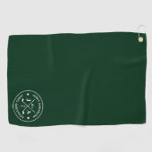 Modern Stylish Golfer Monogram & Name Personalized Golfhanddoek (Horizontaal)
