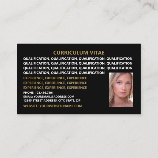 Modern & Stylish Job Seekers Curriculum Vitae Visitekaartje (Achterkant)