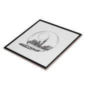 Modern Stylish London Sity Black White Tegeltje (Zijkant)