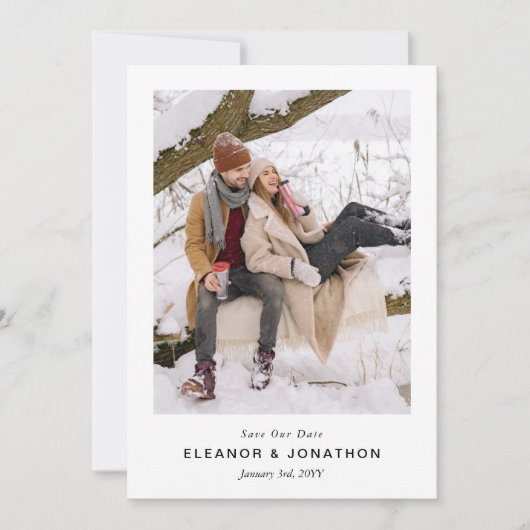 Modern Stylish Minimal Photo Save the Date (Voorkant)