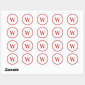 Modern Stylish Monogram Initial Ronde Sticker (Vel)