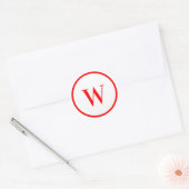 Modern Stylish Monogram Initial Ronde Sticker (Envelop)