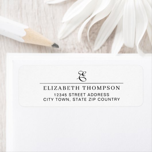 Modern Stylish Monogram Name Address Etiket (Insitu)